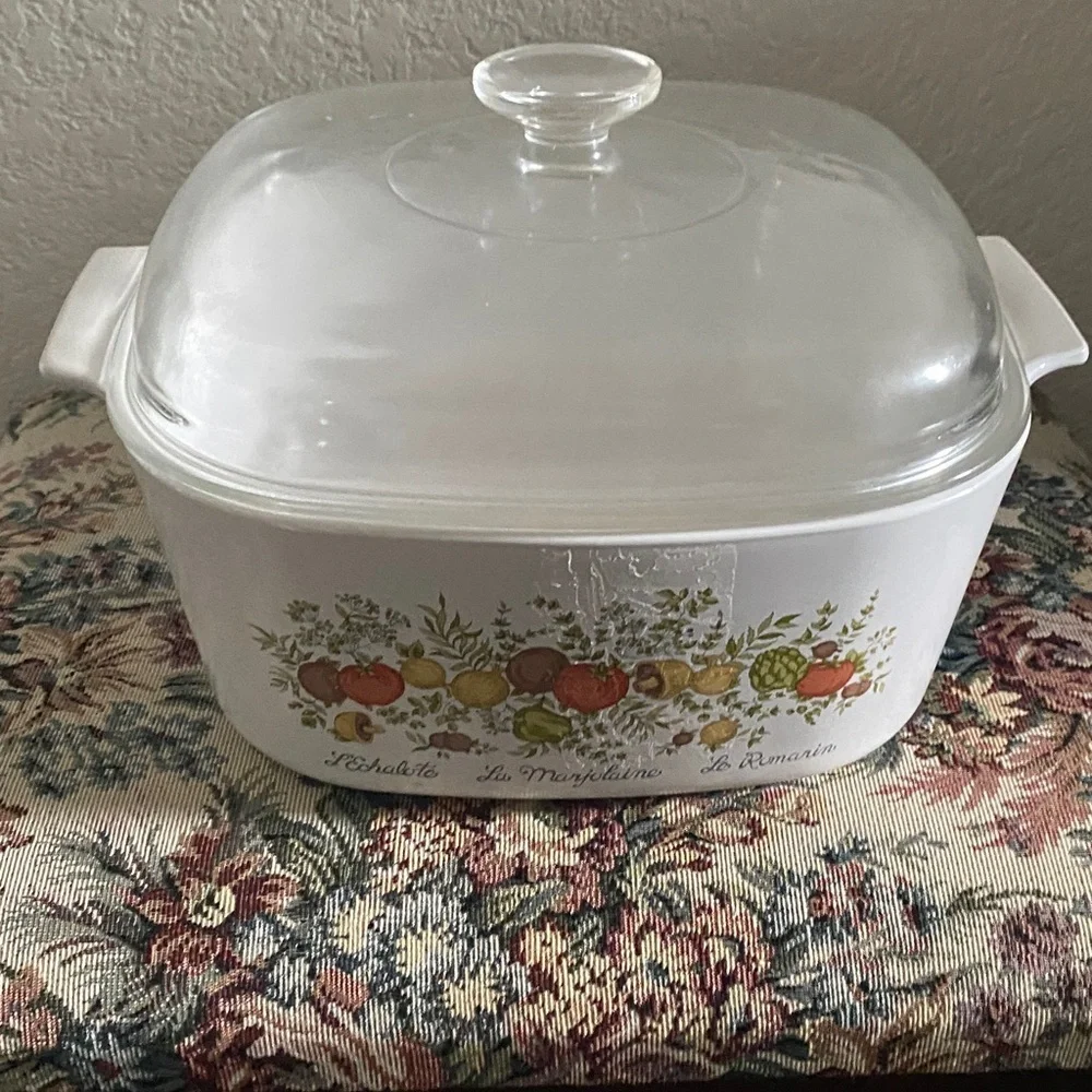 Vintage CorningWare Pyrex Spice of Life L'Echalote 5QT A5B Casserole Dish Rare